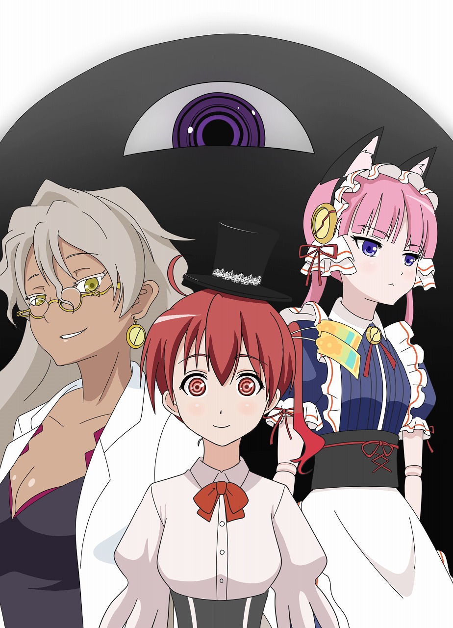 10s, 3girls, android, animal_ears, b.u.e.r., blue_eyes, breasts, cat_ears