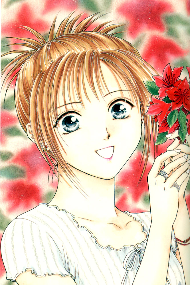 ayashi_no_ceres, blonde_hair, blue_eyes, flower, jewelry, mikage_aya, ring