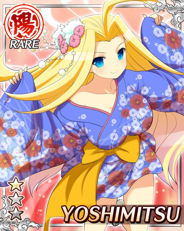 10s, 1girl, blonde_hair, blue_eyes, blush, breasts, card_(medium), card_parody