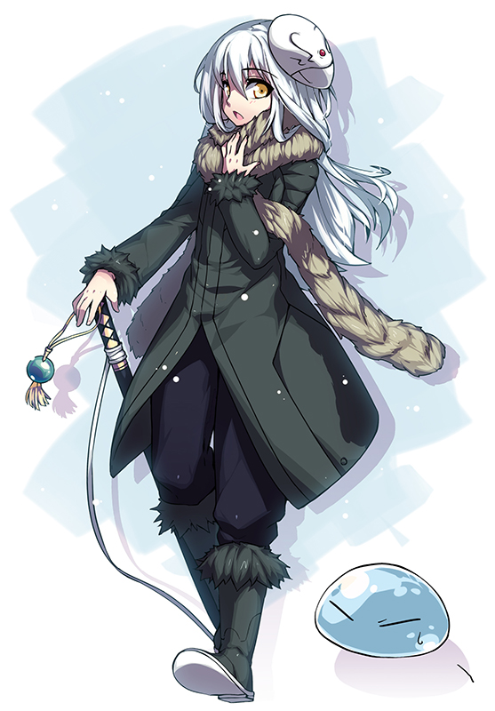 10s, boots, esythqua, long_hair, mask, rimuru_tempest, scarf, slime_(creature)