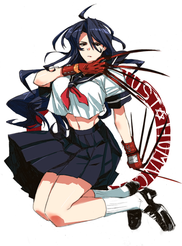 1girl, alternate_costume, black_hair, character_name, female_focus, fingernails, fullmetal_alchemist, gloves