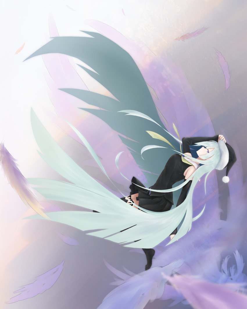 1girl, blue_hair, boots, breasts, brynhild_(fate), fate/prototype, fate/prototype:_fragments_of_blue_and_silver, fate_(series)