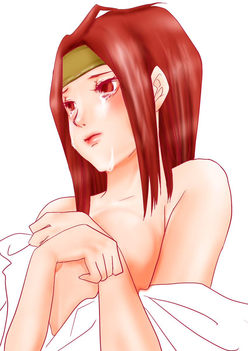 1girl, ahoge, bare_shoulders, breasts, collarbone, female_focus, gender_request, genderswap