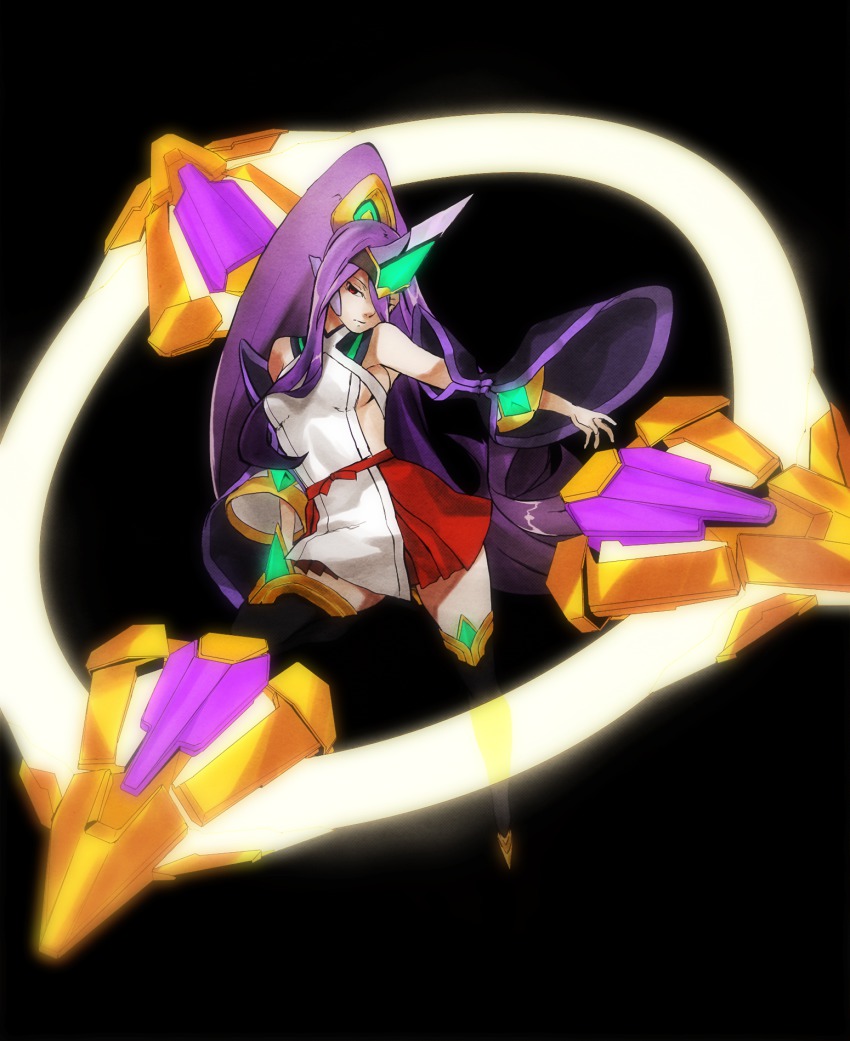 1girl, bare_shoulders, blazblue, blazblue:_central_fiction, breasts, cryolite, female_focus, hades_izanami