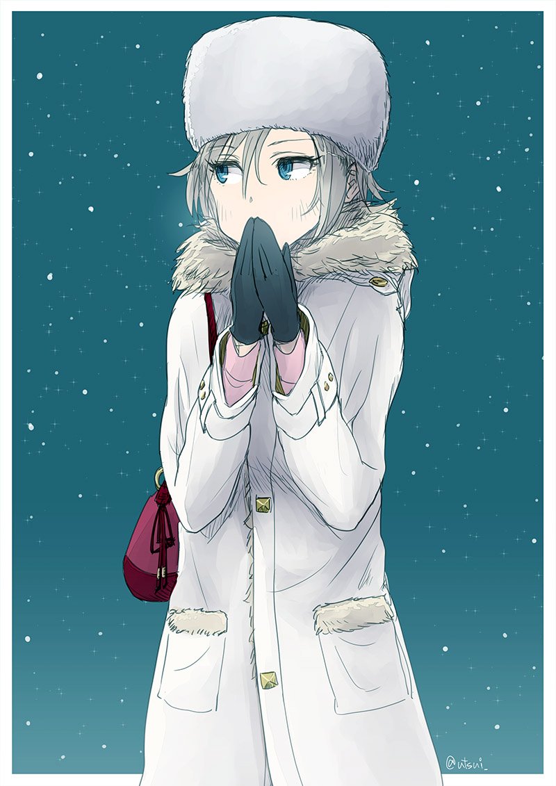 10s, 1girl, anastasia_(idolmaster), blue_eyes, female_focus, fur_hat, hat, idolmaster