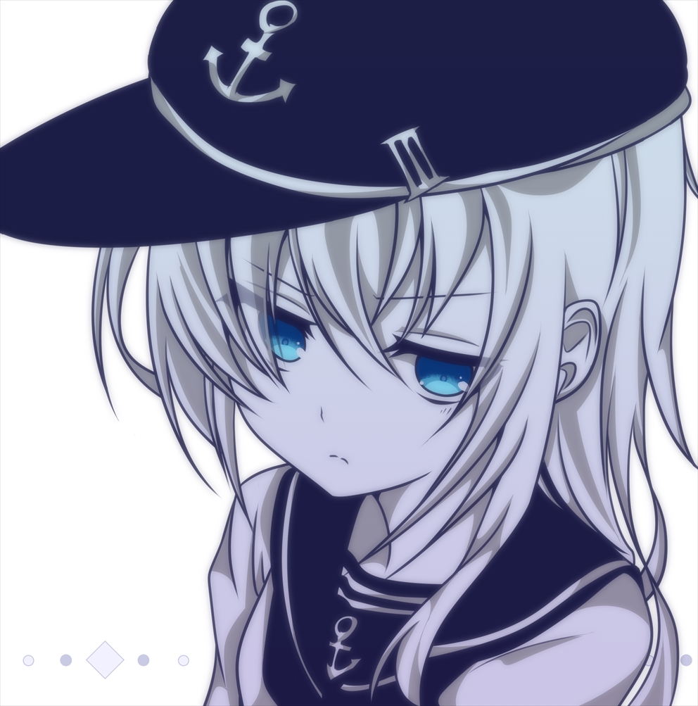 10s, 1girl, anchor_symbol, bad_id, bad_pixiv_id, blue_eyes, eyes_visible_through_hair, female_focus