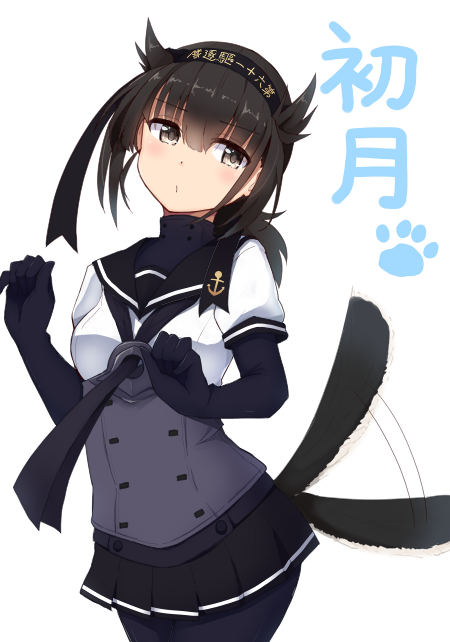 10s, 1girl, afterimage, anchor_symbol, black_eyes, black_gloves, black_hair, black_pantyhose