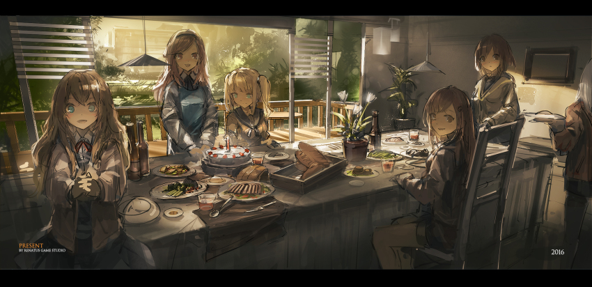 10s, 2016, 6+girls, :o, bad_id, bad_pixiv_id, blonde_hair, bottle
