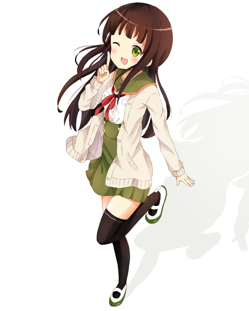 1girl, brown_hair, cardigan, company_connection, cosplay, female_focus, gakkou_gurashi!, gochuumon_wa_usagi_desu_ka?