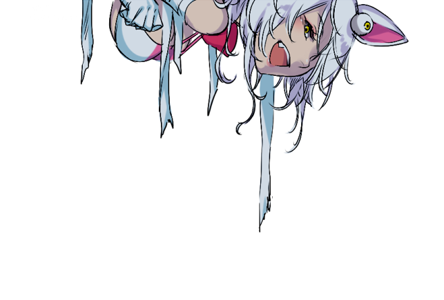 1girl, animal_ears, bandages, bikini, bikini_top_only, bow, commentary_request, eyeliner