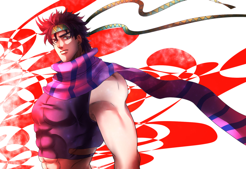 1boy, headband, highres, jojo_no_kimyou_na_bouken, joseph_joestar, joseph_joestar_(young), male_focus, manly