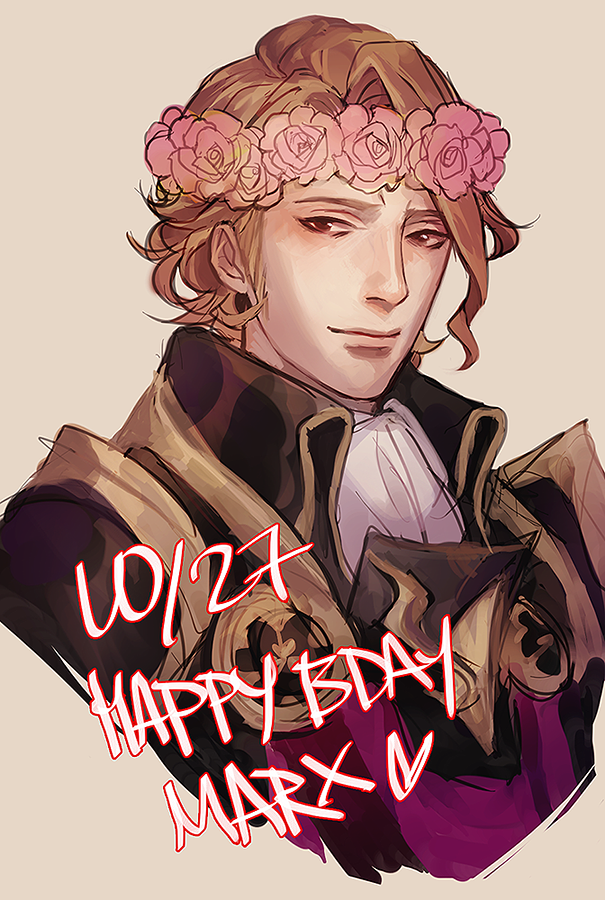 1boy, armor, blonde_hair, character_name, fire_emblem, fire_emblem_fates, flower, grey_background