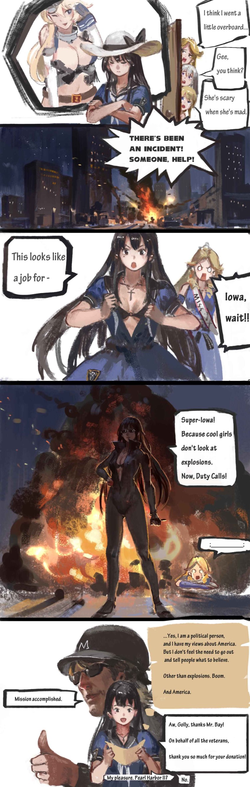 >:o, 10s, 5girls, :o, absurdres, alternate_costume, black_bra, black_hair