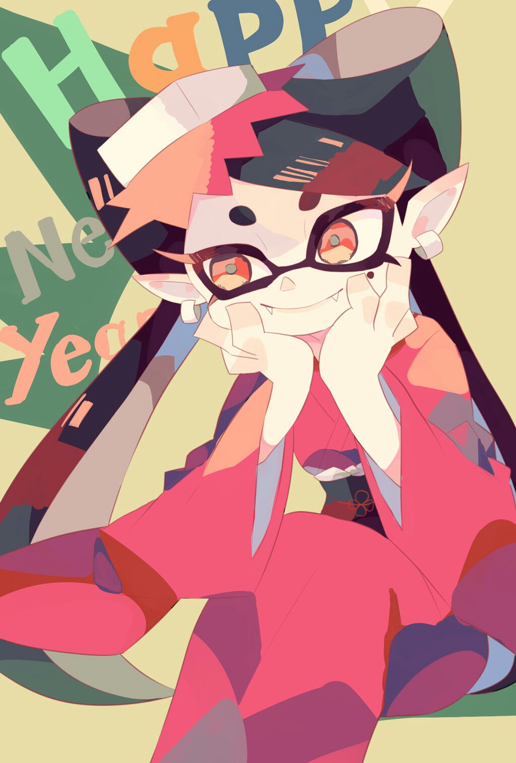 1girl, bad_id, bad_pixiv_id, black_hair, callie_(splatoon), earrings, fangs, female_focus