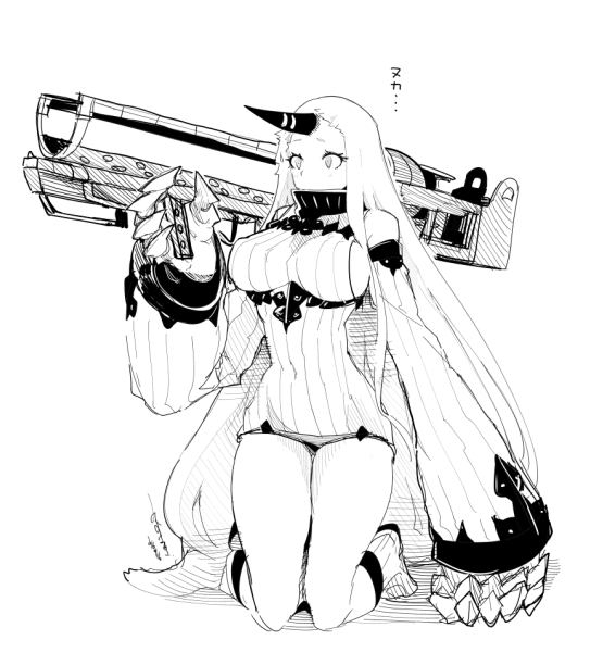 10s, 1girl, abyssal_ship, boots, breasts, claws, collar, covered_mouth