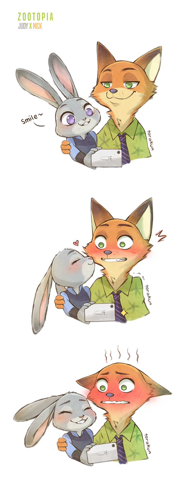1boy, 1girl, blush, cellphone, comic, disney, furry, furry_female