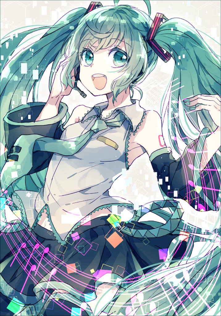 1girl, ahoge, bad_id, bad_pixiv_id, detached_sleeves, female_focus, green_eyes, green_hair
