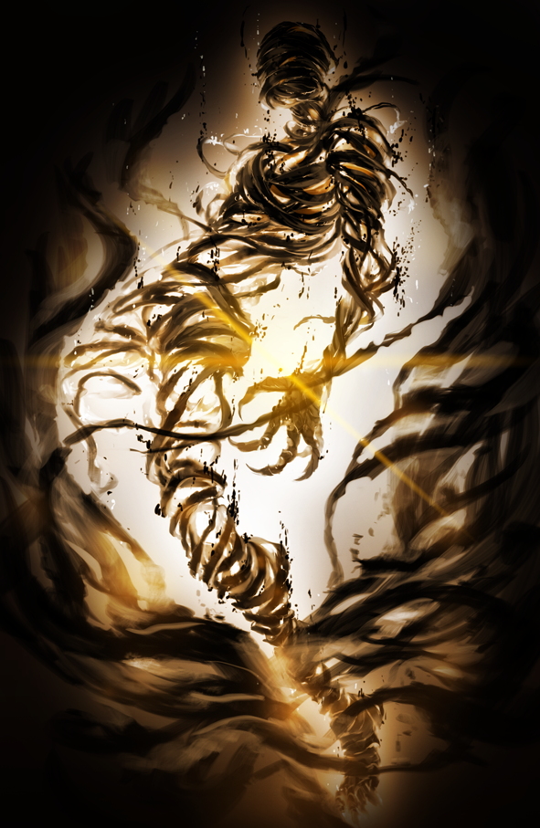 10s, ajin_(sakurai_gamon), daphine78805, dissolving, from_below, ibm_(ajin), lens_flare, monochrome