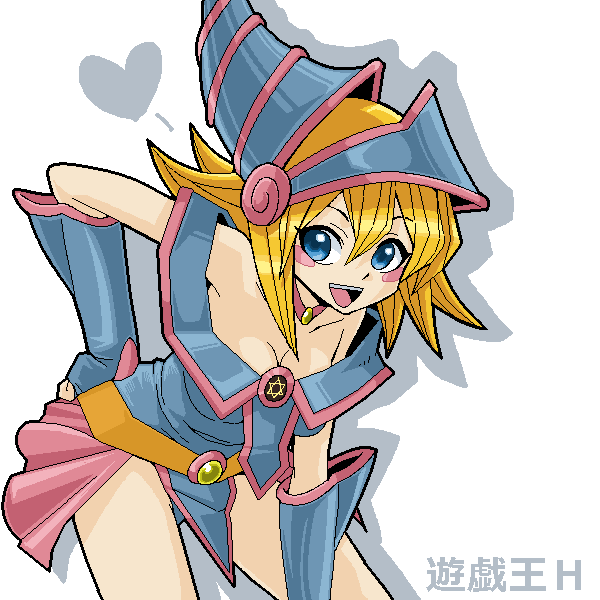 1girl, bare_legs, bare_shoulders, blonde_hair, breasts, dark_magician_girl, duel_monster, female_focus