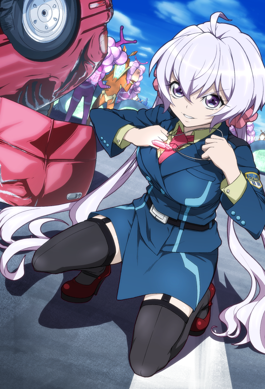 10s, 1girl, ahoge, belt, breasts, buckle, female_focus, garter_straps