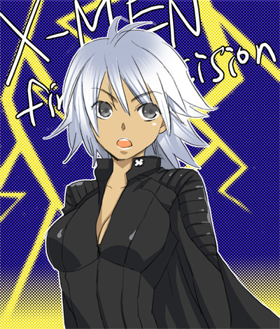 1girl, animification, ariko, copyright_name, dark-skinned_female, dark_skin, female_focus, halle_berry