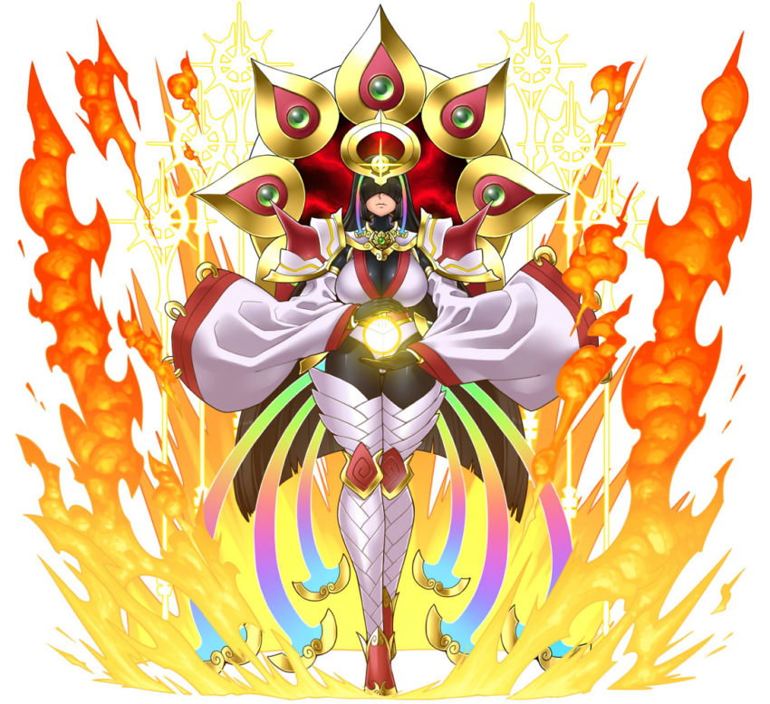 1girl, armor, black_hair, bodysuit, covered_eyes, energy_ball, female_focus, fire