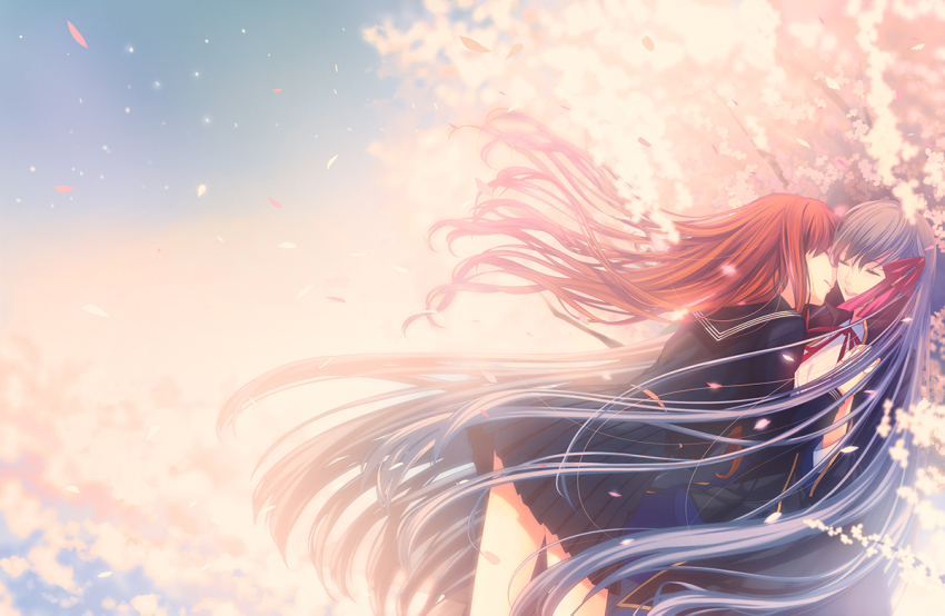 10s, 2girls, ^_^, back, bb_(fate), bb_(fate/extra), black_serafuku, black_skirt