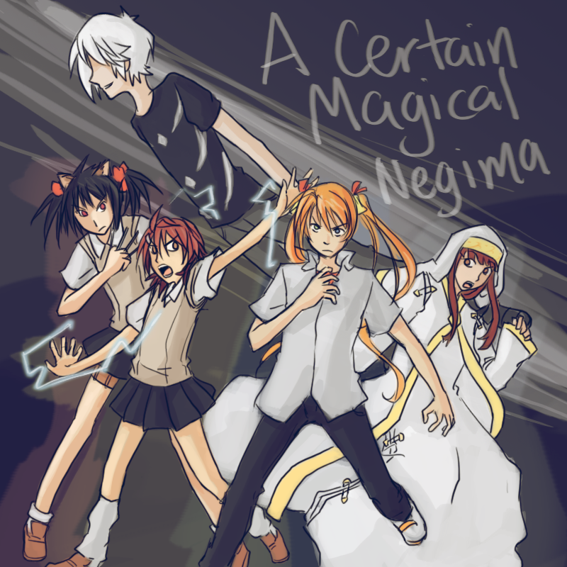 2boys, accelerator_(toaru_majutsu_no_index), accelerator_(cosplay), artist_request, breasts, cosplay, drawfag, fate_averruncus