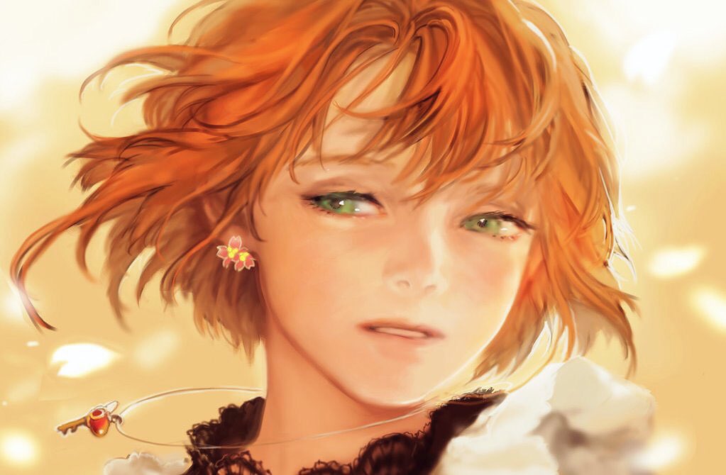 1990s_(style), 1girl, cardcaptor_sakura, collar, earrings, female_focus, flower, flower_earrings