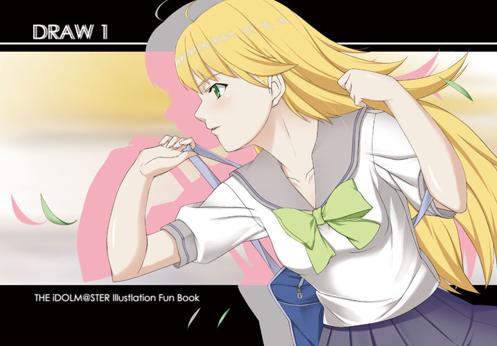 00s, bag, blonde_hair, green_eyes, hoshii_miki, idolmaster, idolmaster_(classic), idolmaster_1