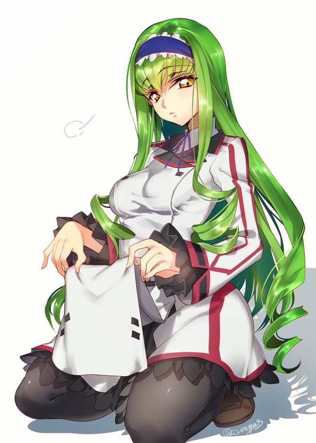 1girl, c.c., cecilia_alcott, cecilia_alcott_(cosplay), clothes_lift, code_geass, cosplay, creayus