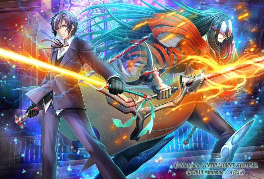 2boys, black_hair, boots, electricity, fire, fire_emblem, fire_emblem_cipher, gloves