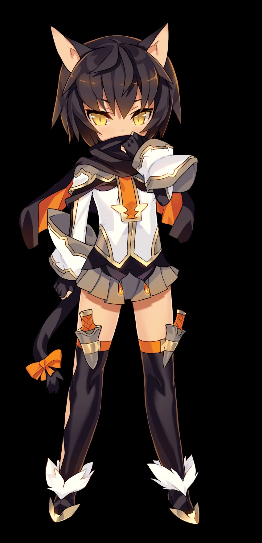 1girl, absurdres, animal_ears, black_hair, blade, blade_(galaxist), blush, cat_ears