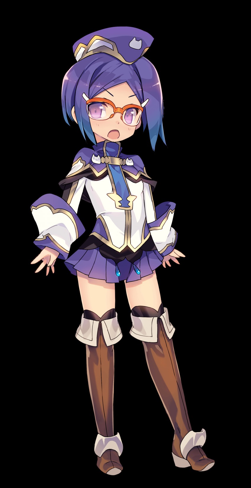 1girl, :o, absurdres, blade_(galaxist), blue_hair, blush, boots, brown_boots