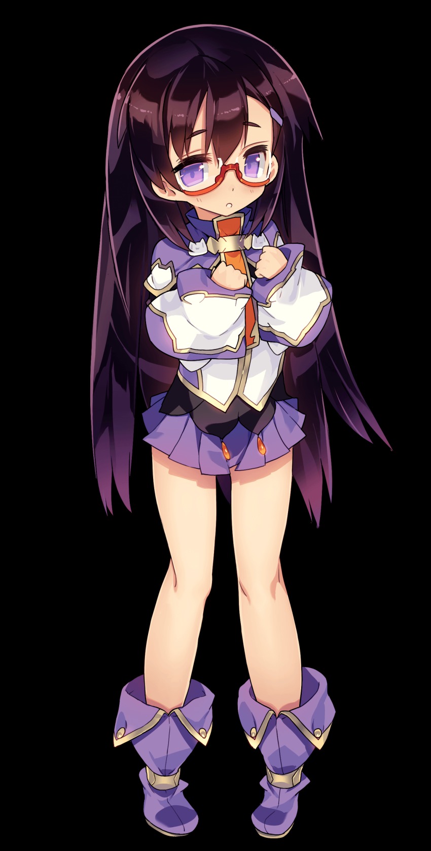 1girl, absurdres, blade_(galaxist), blush, boots, female_focus, full_body, glasses