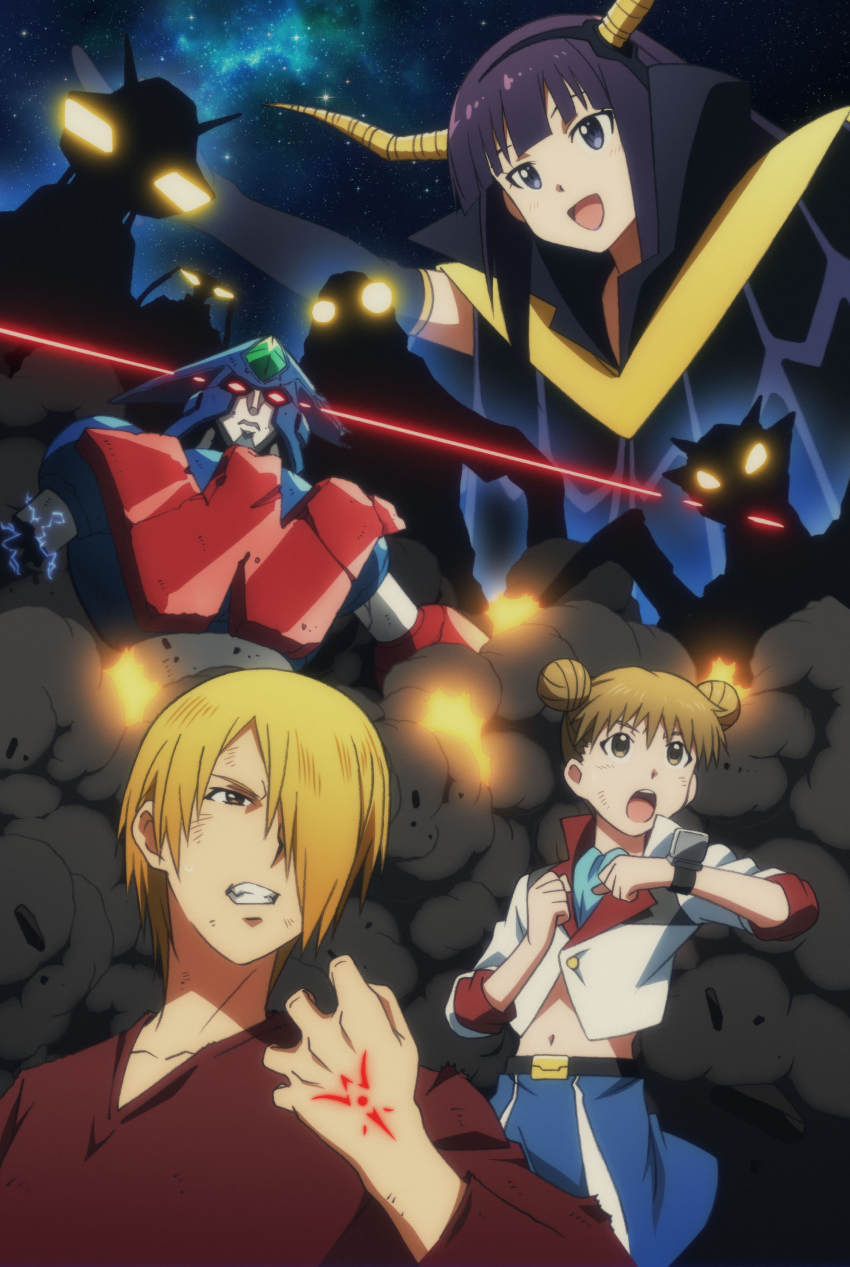 absurdres, highres, long_hair, nagata_rui, non-web_source, official_art, purple_hair, robot