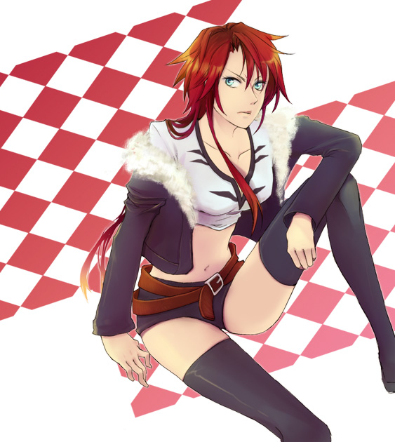 1990s_(style), 1girl, belt, blue_eyes, breasts, brown_hair, crop_top, cropped_jacket