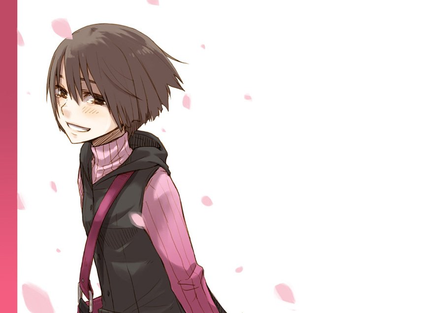 ayakura_juu, bad_id, bad_pixiv_id, bag, blush, brown_eyes, brown_hair, happy