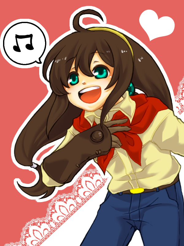 1girl, 2boys, ahoge, ashley_winchester, ashley_winchester_(cosplay), brown_hair, cape, coat