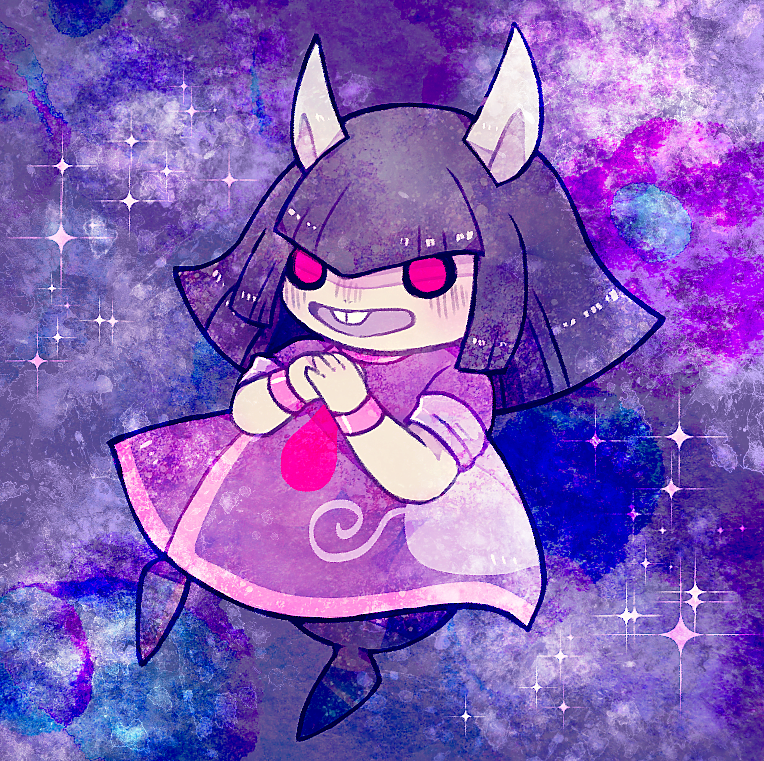 10s, 1girl, bad_id, bad_pixiv_id, black_hair, black_sclera, blunt_bangs, colored_sclera