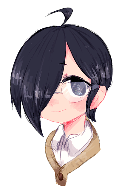 10s, 1boy, ahoge, bad_id, bad_pixiv_id, black_eyes, black_hair, glasses