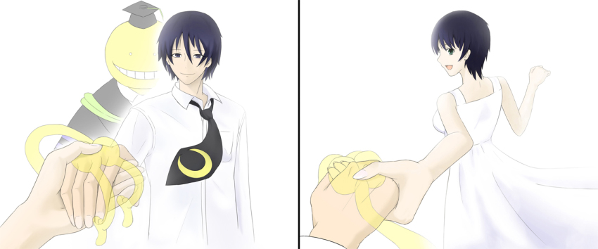 10s, ansatsu_kyoushitsu, black_hair, koro-sensei, short_hair, tagme, yukimura_aguri