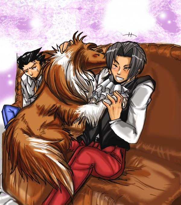 capcom, dog, ace_attorney, miles_edgeworth, phoenix_wright, pesu