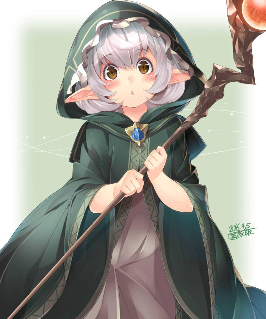 10s, 1girl, 2016, :o, blush, brown_eyes, dated, female_focus