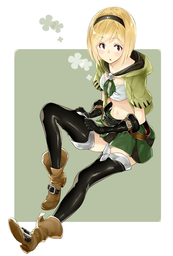 10s, 1girl, amami_amayu, blonde_hair, boots, djeeta_(granblue_fantasy), gloves, granblue_fantasy