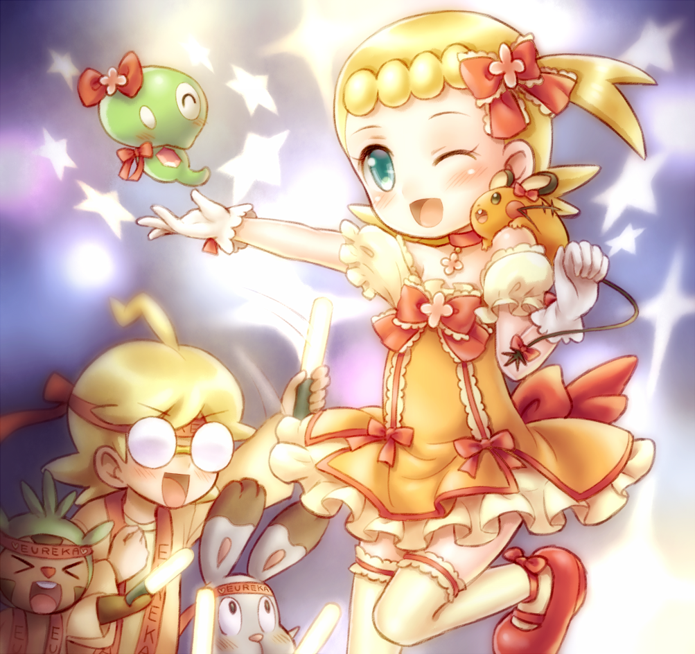 >_<, 1boy, 1girl, :d, ;d, ahoge, alternate_color, animal