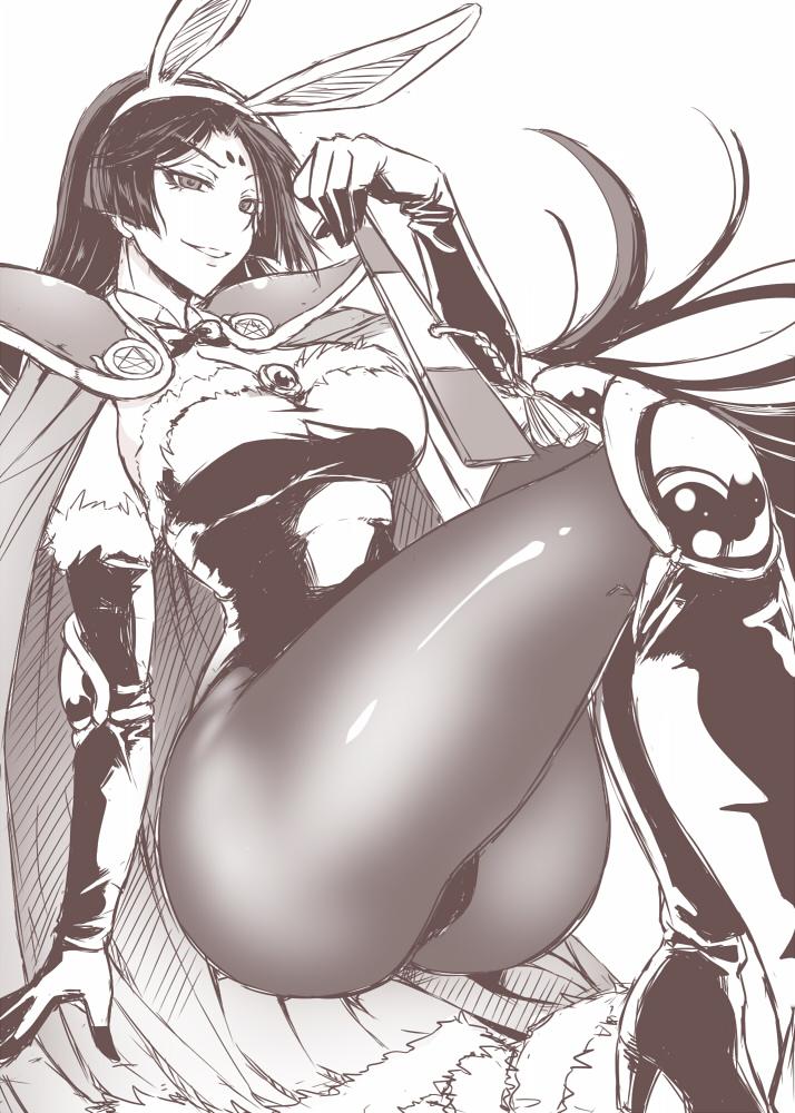 1girl, animal_ears, armor, ass, black_gloves, black_hair, boots, bow