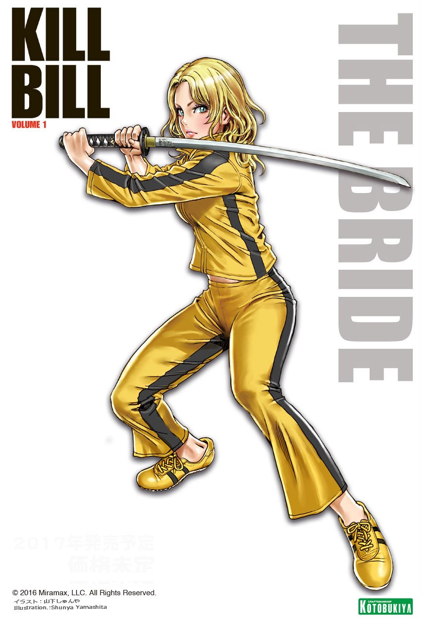 1girl, animification, beatrix_kiddo, blonde_hair, bruce_lee's_jumpsuit, copyright_name, copyright_notice, dated
