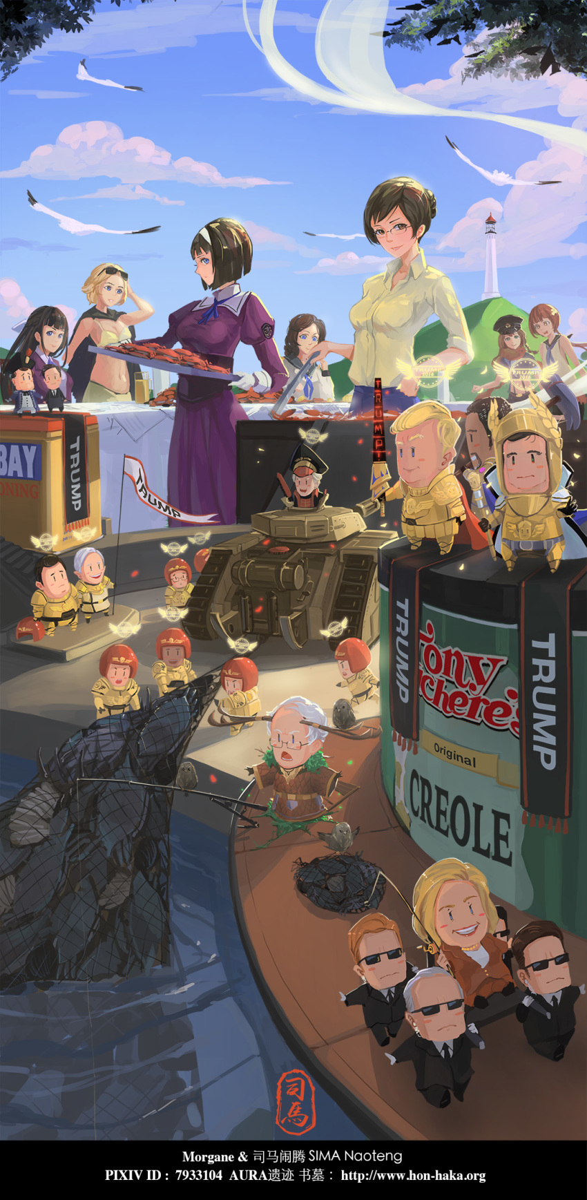 6+boys, 6+girls, ben_carson, bernie_sanders, bikini, bikini_top_only, bird, black_hair