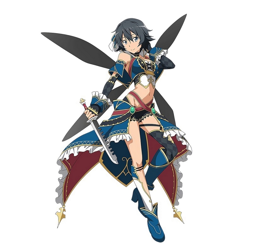 10s, 1girl, black_eyes, black_hair, black_shorts, detached_sleeves, female_focus, groin